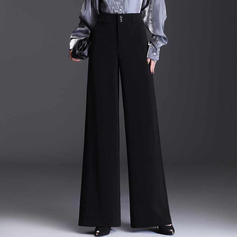 Women's Thickening Trousers Pendant No Stretchy High Casual Pants