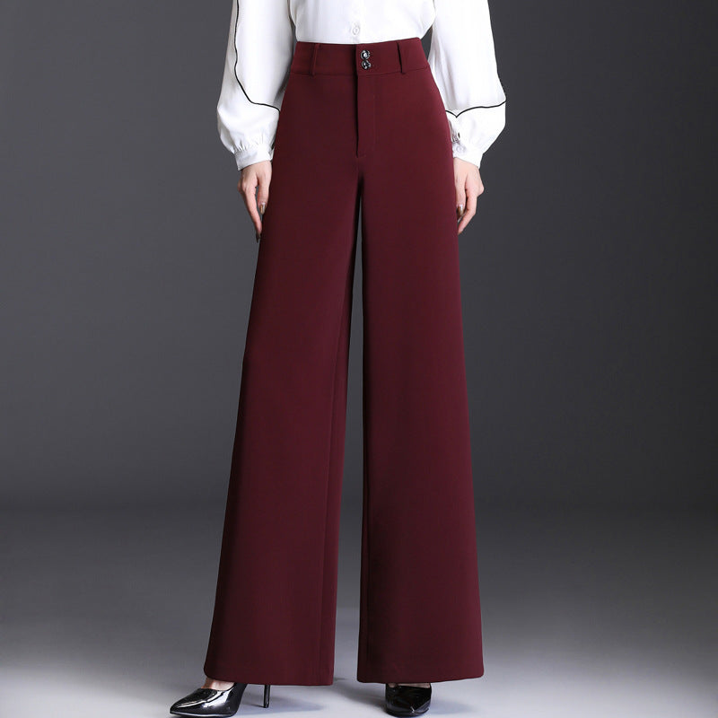 Women's Thickening Trousers Pendant No Stretchy High Casual Pants