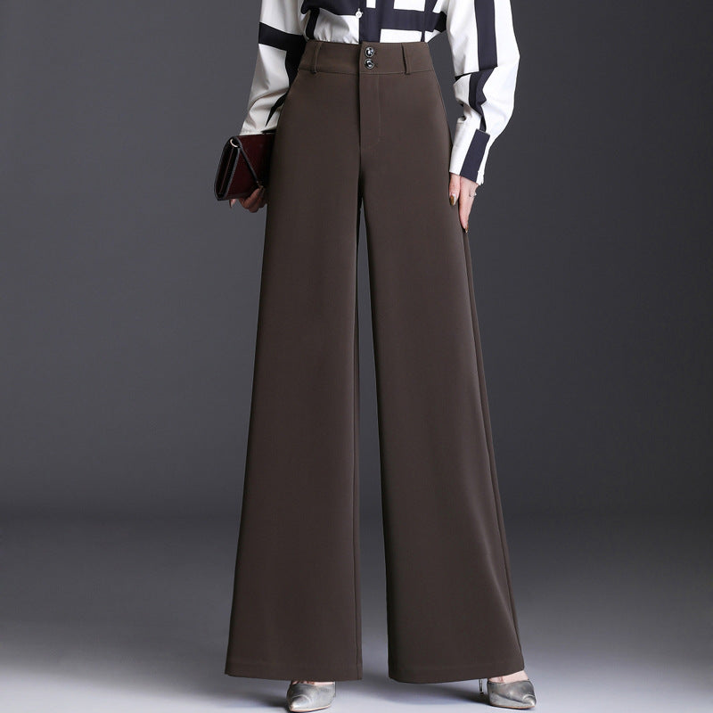 Women's Thickening Trousers Pendant No Stretchy High Casual Pants