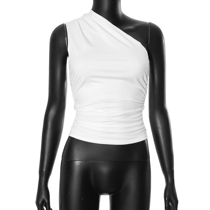 Women's Winter Solid Color Backless Pleated For Vests