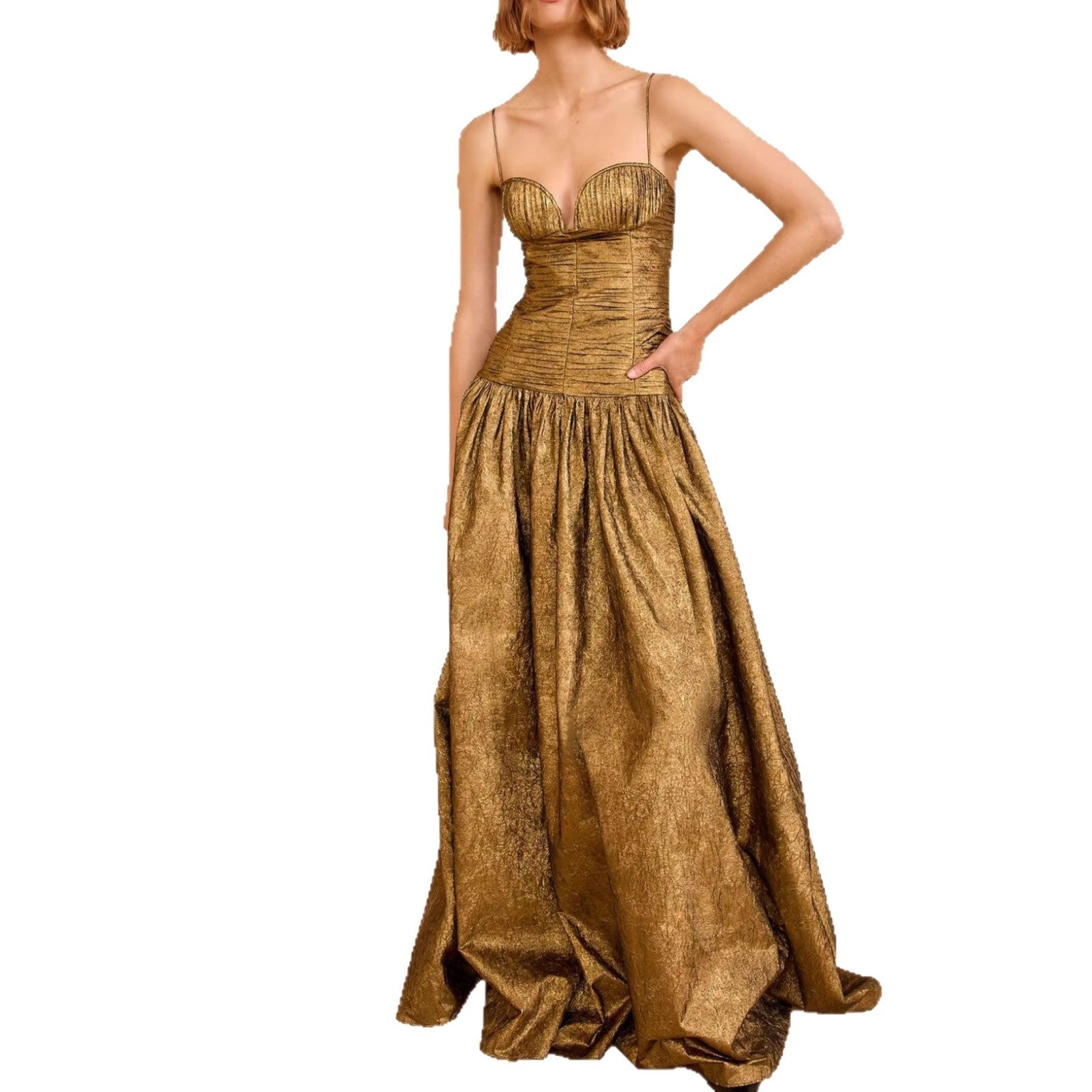 Backless Graceful Fashionable Temperament High Waist Zipper Swing Dress