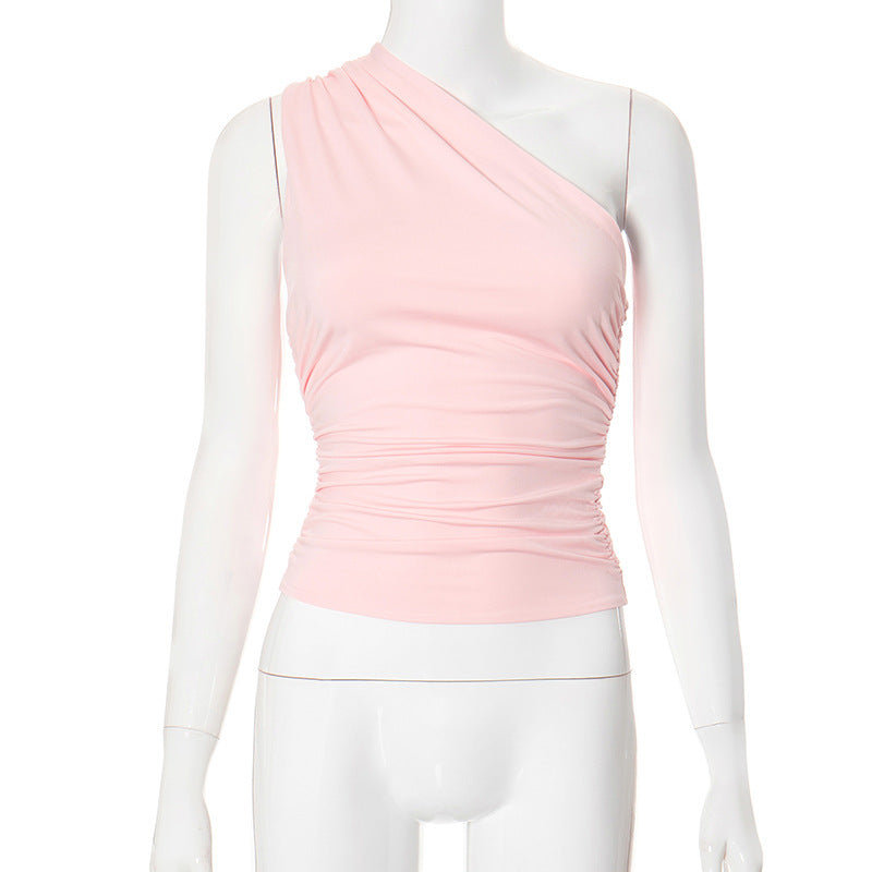 Women's Winter Solid Color Backless Pleated For Vests