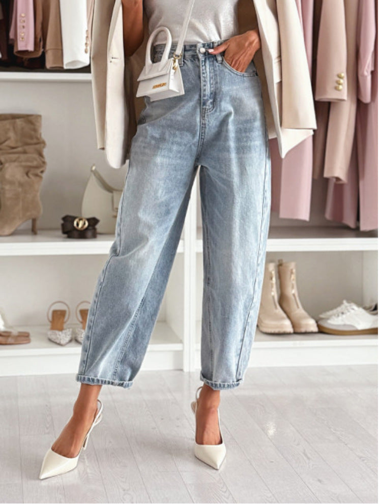 Attractive Classic Popular Light Blue Banana Women's Jeans