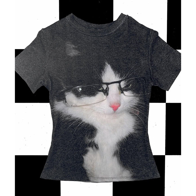 Black Cat American Retro Street Fashion Hot Shorts