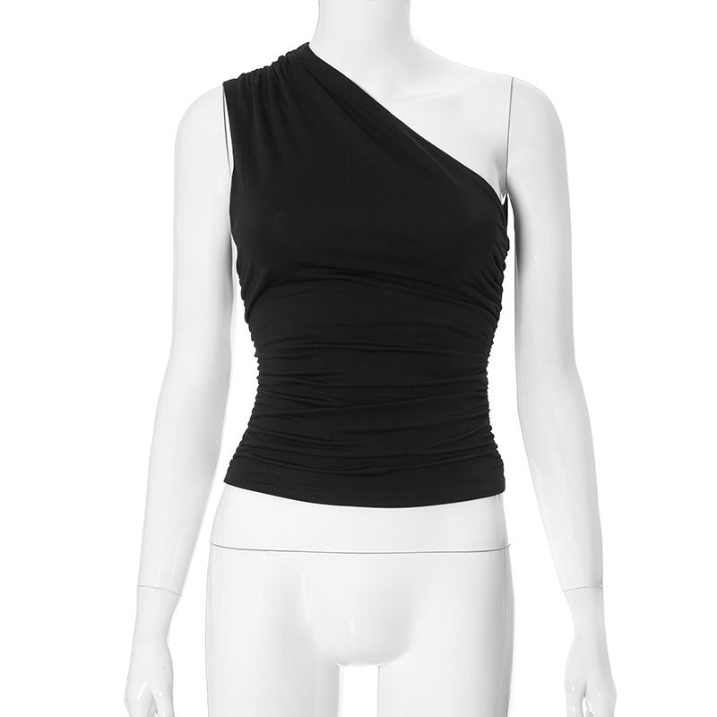 Women's Winter Solid Color Backless Pleated For Vests