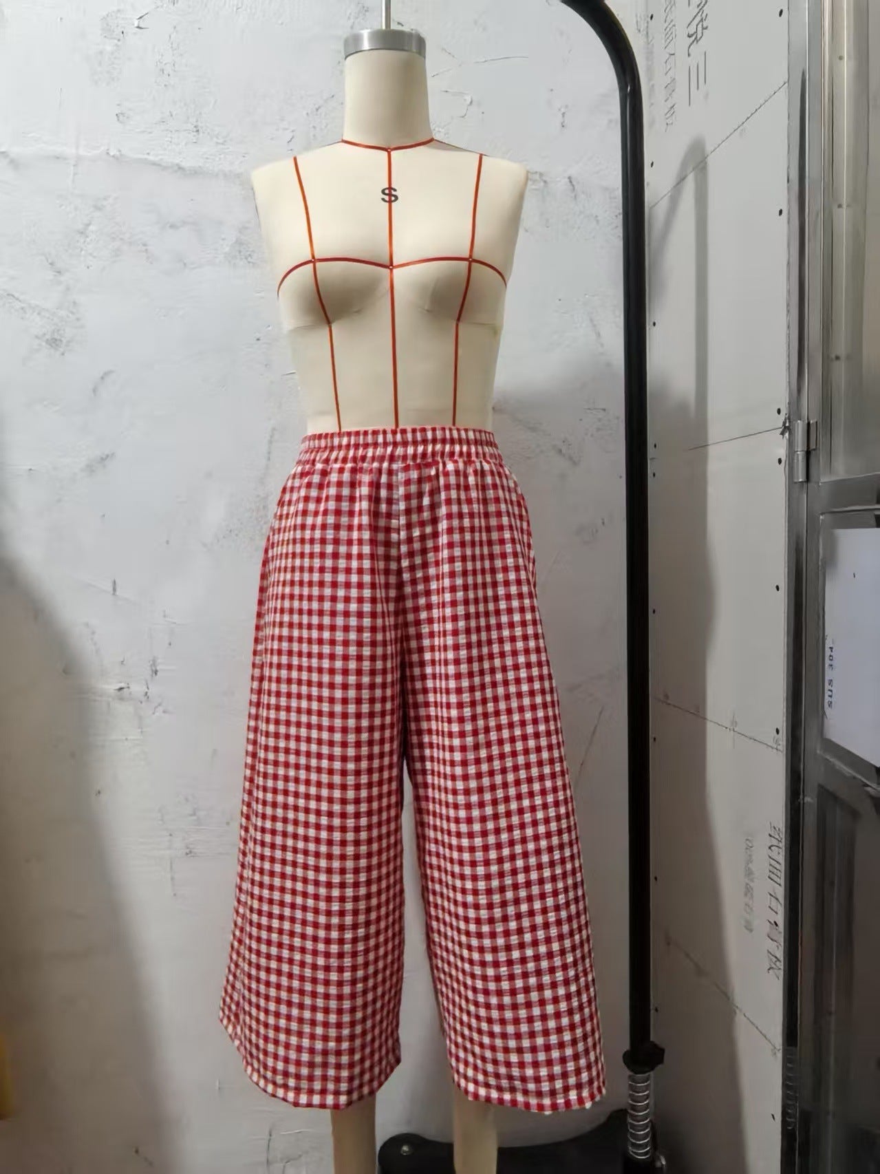 Autumn Cotton Linen Lattice Loose Elegant Casual Pants