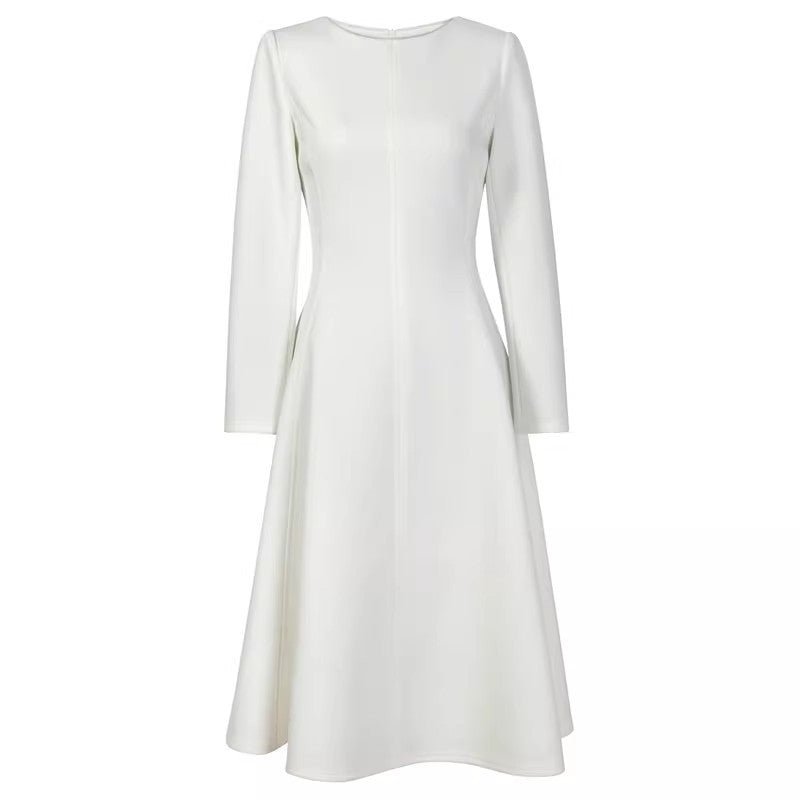 Women's White Elegant High Sense Goddess Temperament Slim Slimming Dress