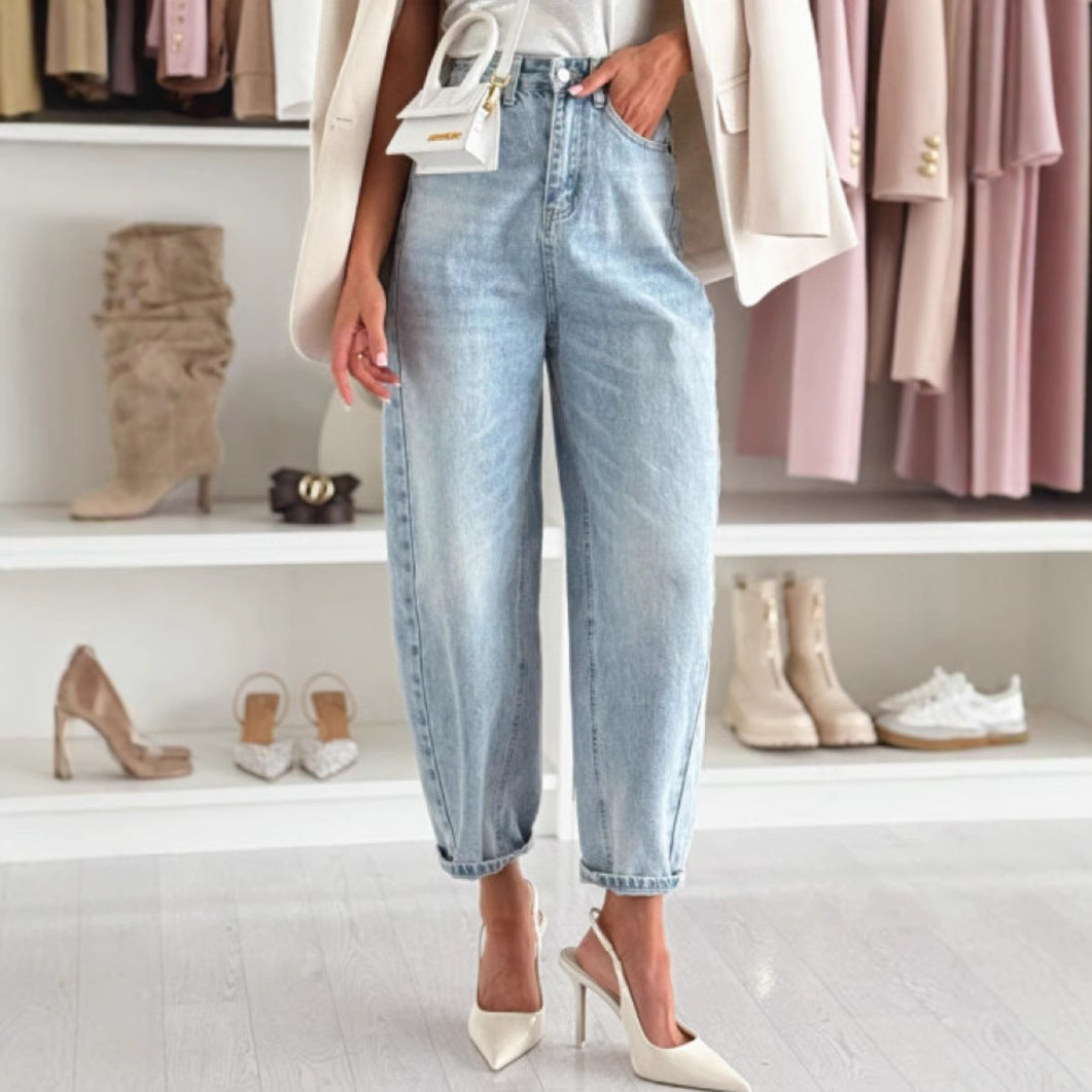 Attractive Classic Popular Light Blue Banana Women's Jeans