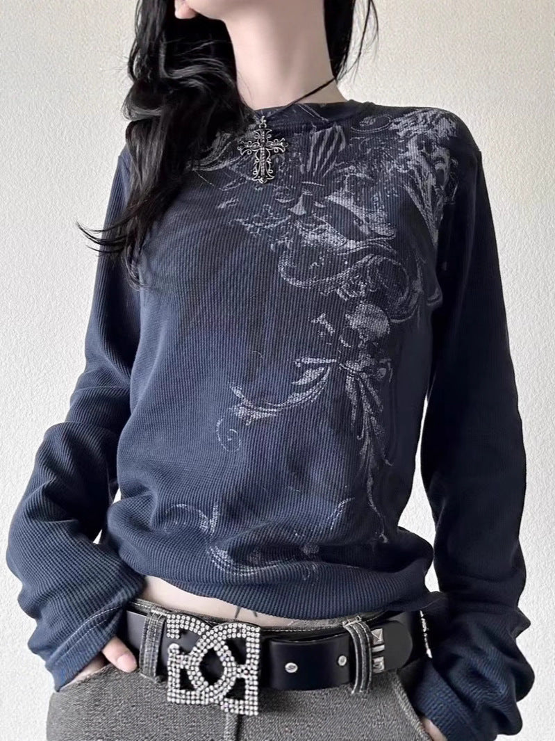 Autumn Round Neck Long Sleeve Street Women's T-shirt